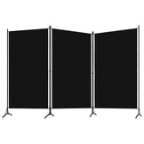 Kamerscherm 3 panelen 260x180 cm Zwart - 33% Korting
