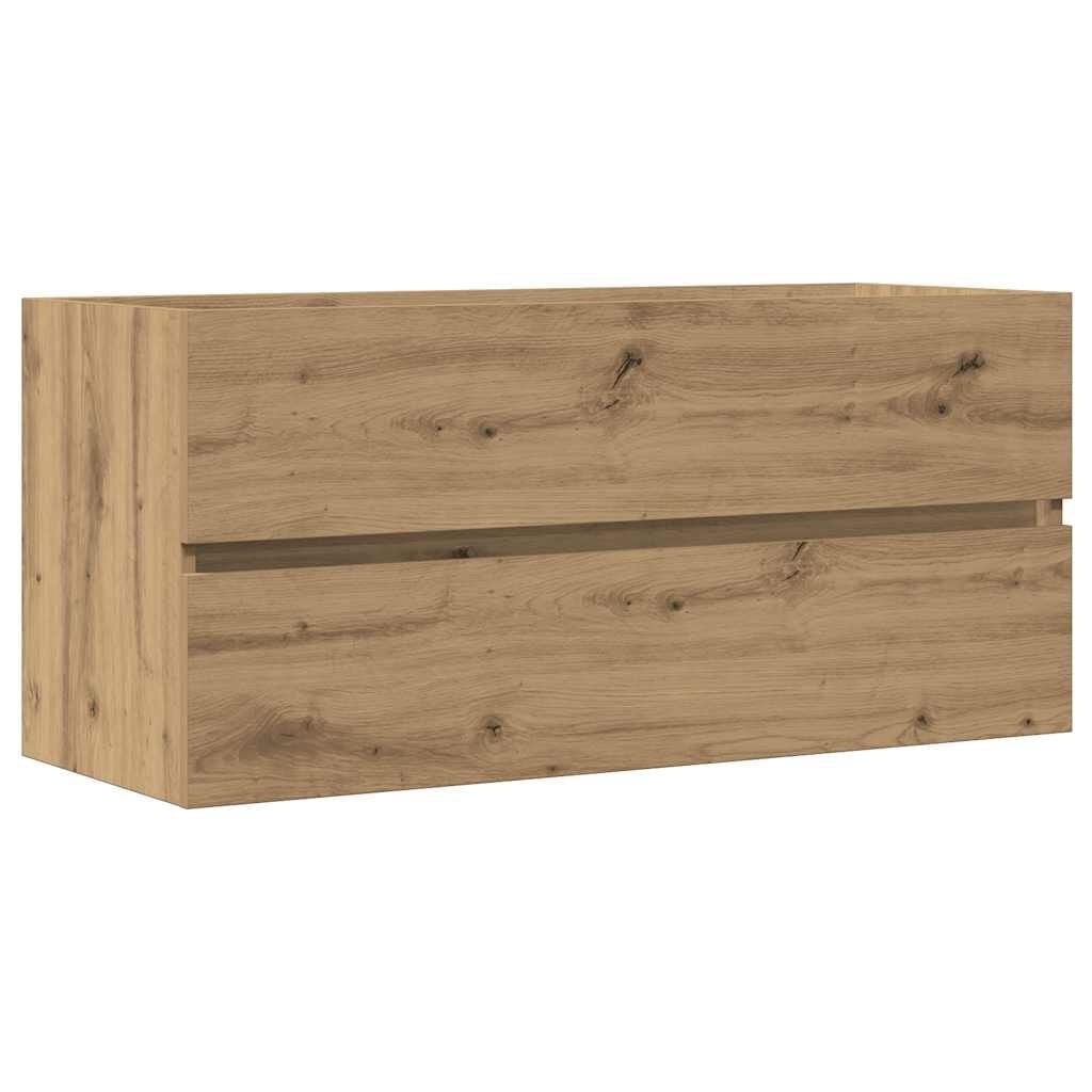 Wastafelkast Bewerkt Hout Artisanaal Eiken 100x38,5x45 cm