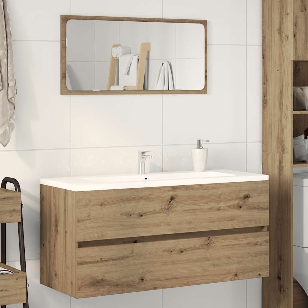 Wastafelkast Bewerkt Hout Artisanaal Eiken 100x38,5x45 cm