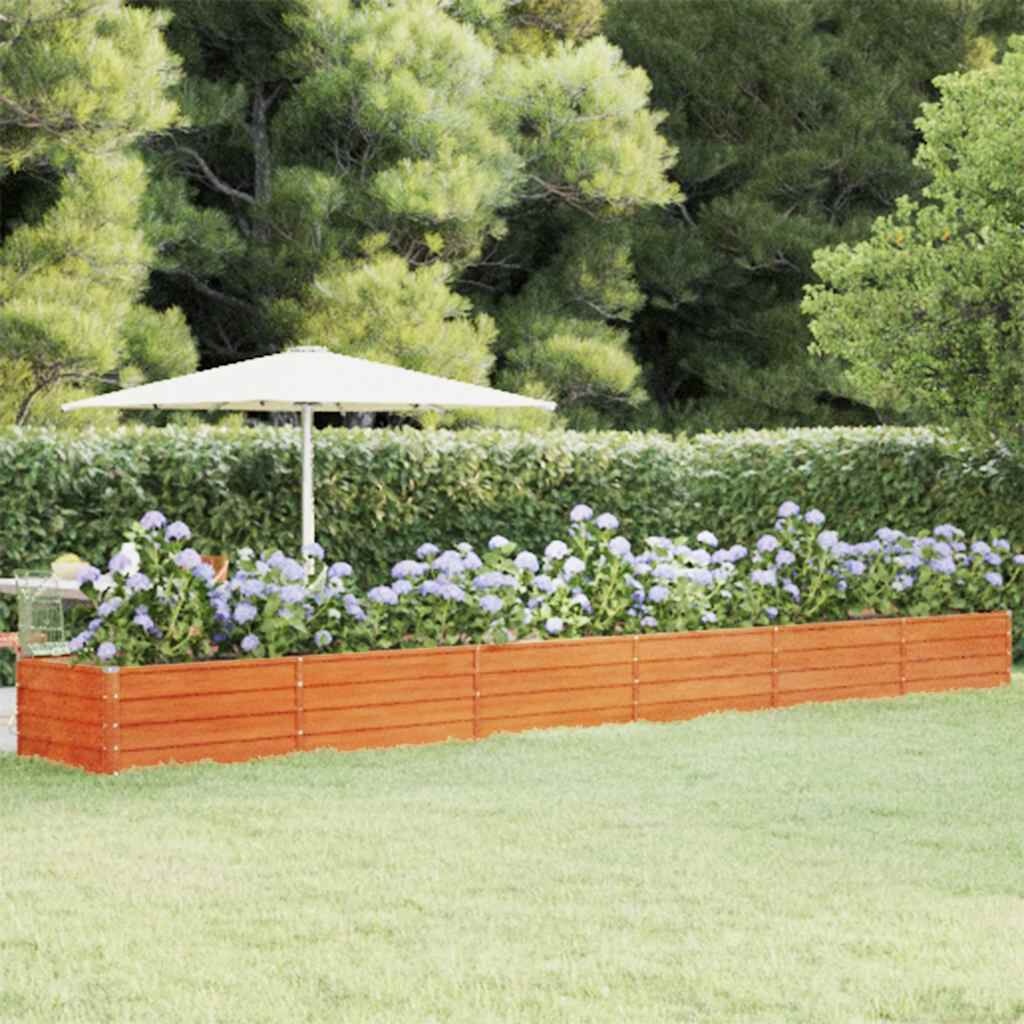 Verhoogde Plantenbak Cortenstaal Roestig 600x80x45 cm - 59% Korting