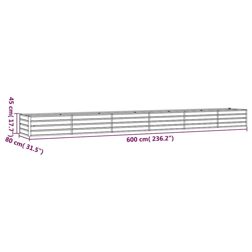 Verhoogde Plantenbak Cortenstaal Roestig 600x80x45 cm - 59% Korting