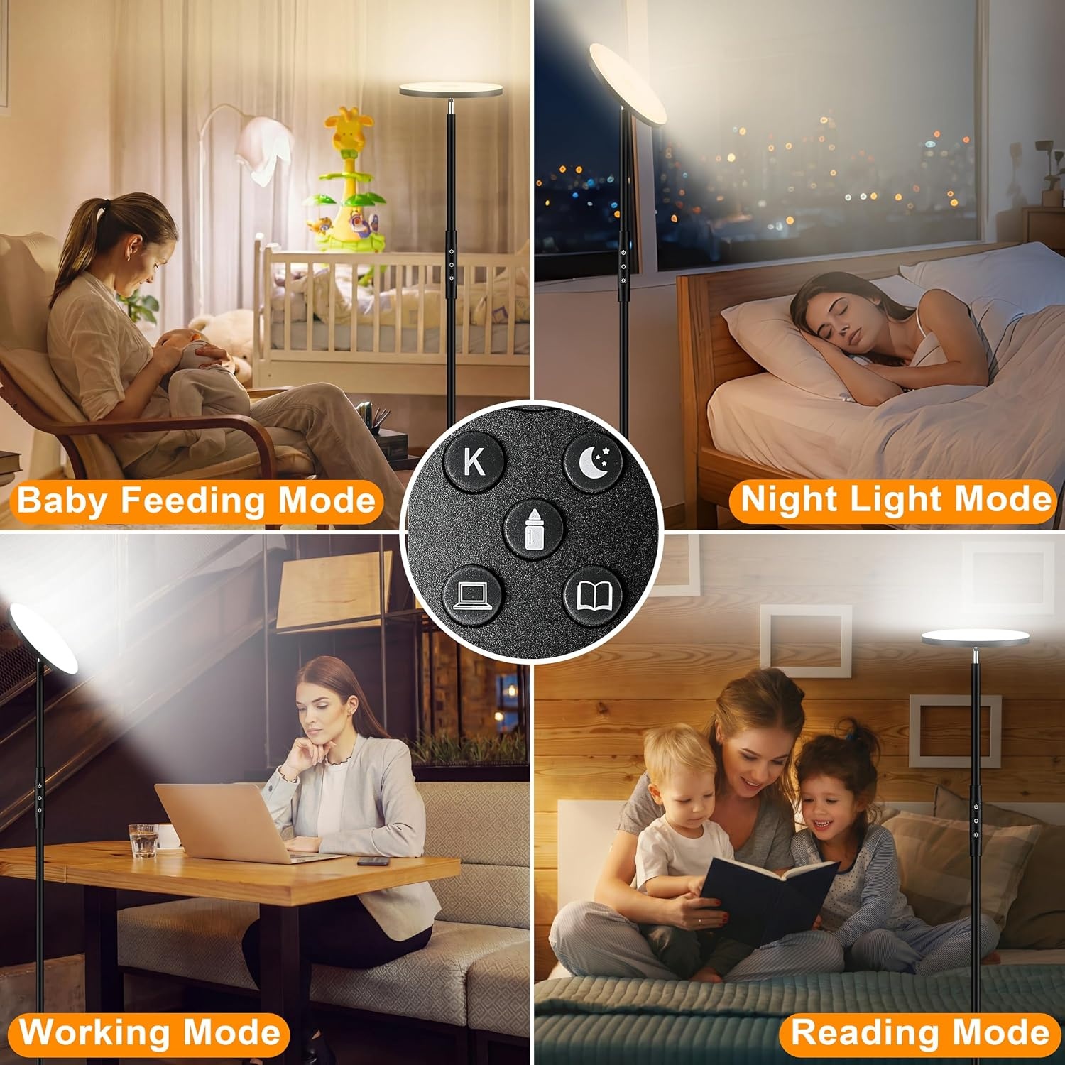 LED Vloerlamp 175 cm Zwart - 34% Korting