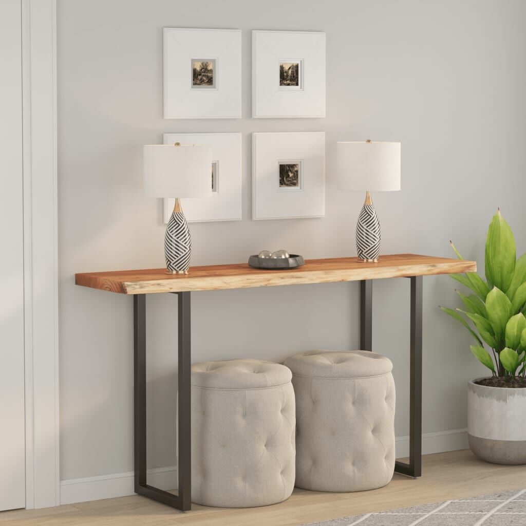 Acaciahouten Tafelblad met Natuurlijke Rand - 160x40x2,5 cm - 54% Korting