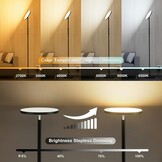 LED Vloerlamp 175cm Zwart 36W 3600lm Dimbaar 4 Kleuren - 29% Korting