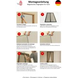 Zwarte Glasvezel Hordeur 130x220 cm met 34 Magneten - 33% Korting