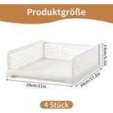 Set van 4 Stapelbare Ladeboxen Organizer Wit - Kledingkast, Kantoor, Keuken - 33% Korting