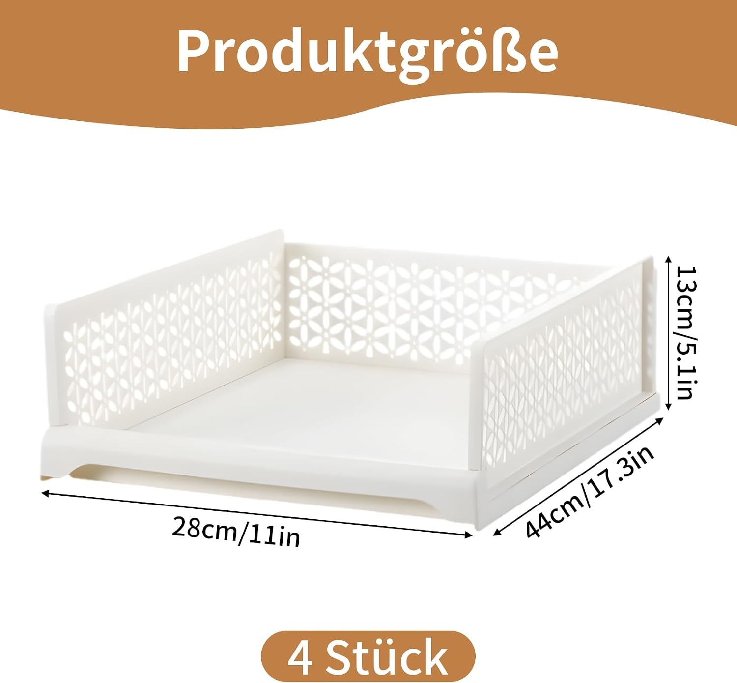 Set van 4 Stapelbare Ladeboxen Organizer Wit - Kledingkast, Kantoor, Keuken - 33% Korting
