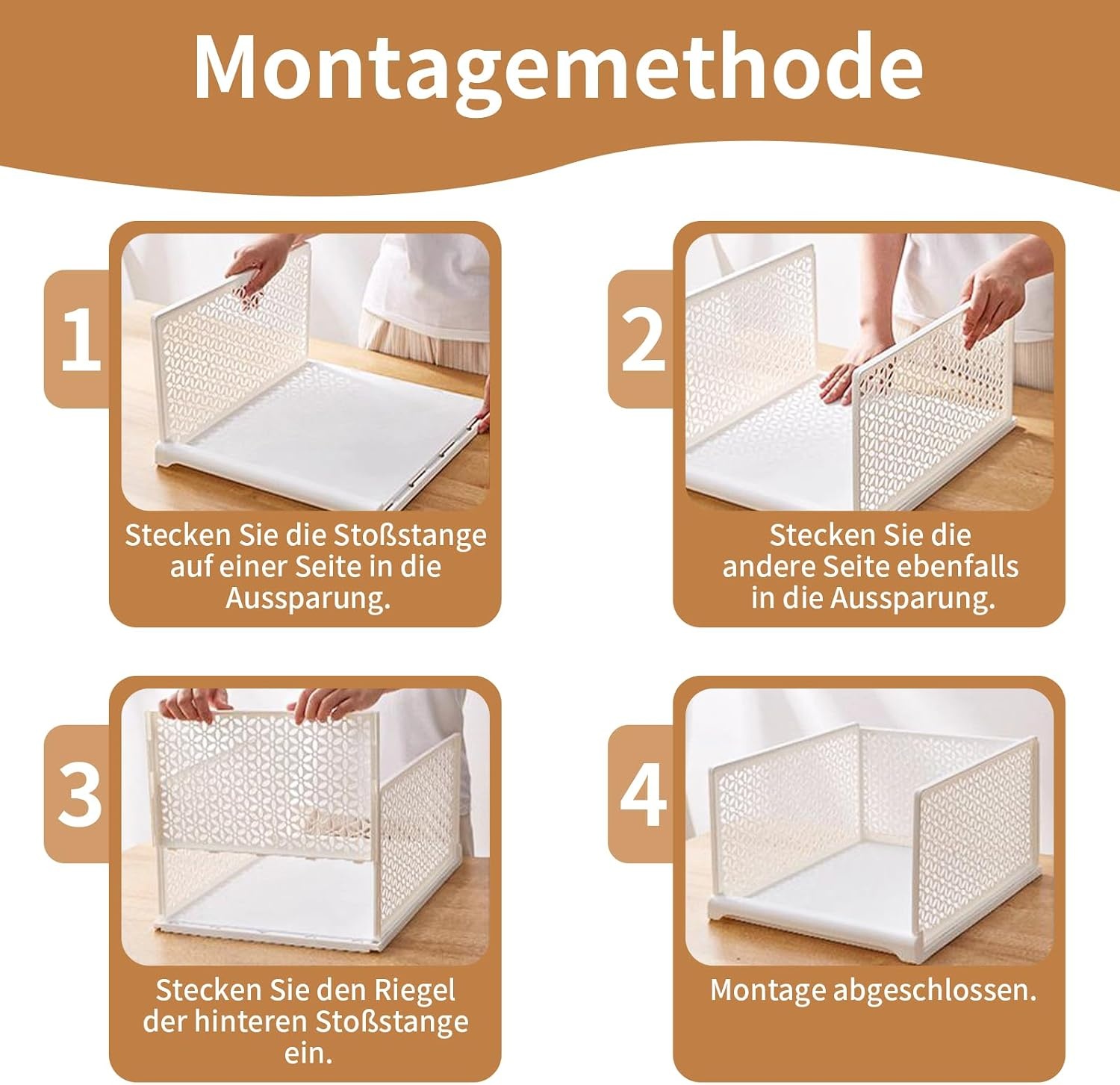 Set van 4 Stapelbare Ladeboxen Organizer Wit - Kledingkast, Kantoor, Keuken - 33% Korting