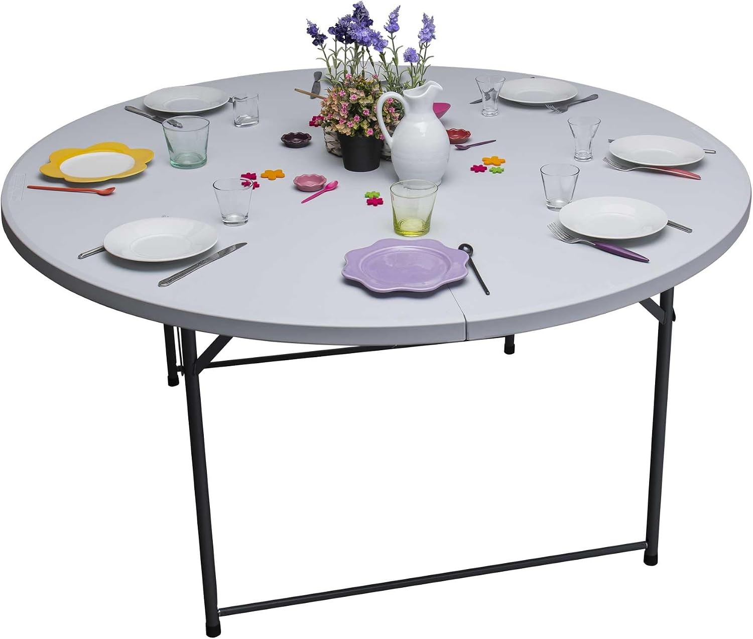 Klaptafel Rond Wit Ø 150 cm - 34% Korting