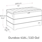 Opbergbox Tuin 416L met Gasveer & Zitbank - Warm Taupe - 54% Korting