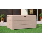 Opbergbox Tuin 416L met Gasveer & Zitbank - Warm Taupe - 54% Korting
