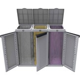 Terry Ecocab 3 Afvalscheidingskast Kunststof Grijs 102x39x88.7cm - 59% Korting