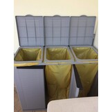Terry Ecocab 3 Afvalscheidingskast Kunststof Grijs 102x39x88.7cm - 59% Korting