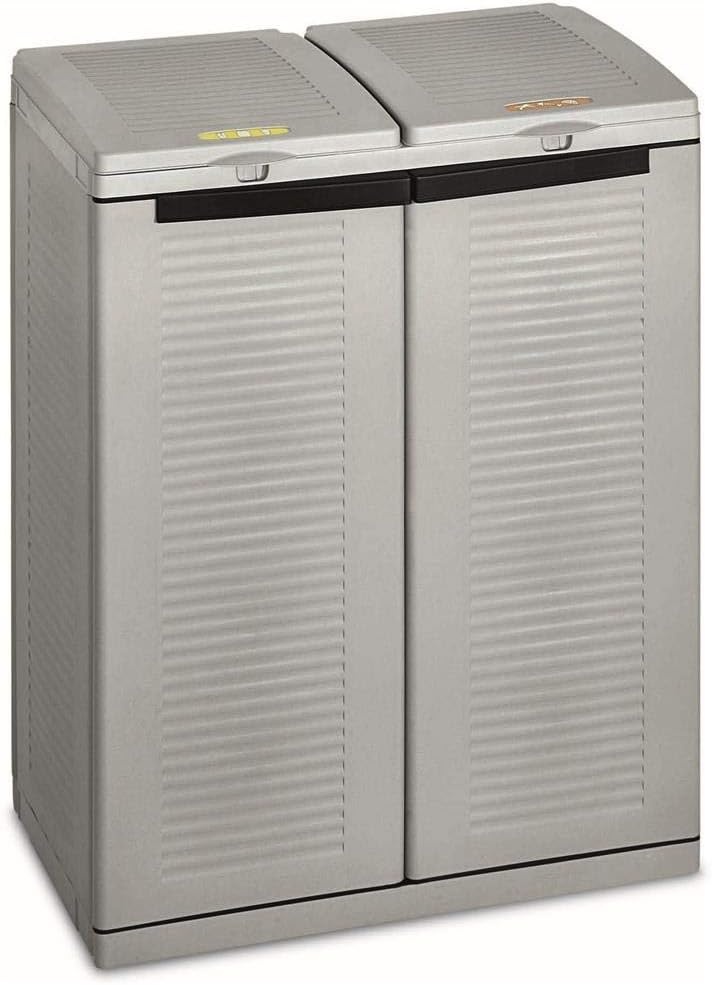 Terry Ecocab 3 Afvalscheidingskast Kunststof Grijs 102x39x88.7cm - 59% Korting