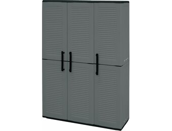 Kunststof Kast 3-deurs Grijs 102x37x163 cm - 60% Korting