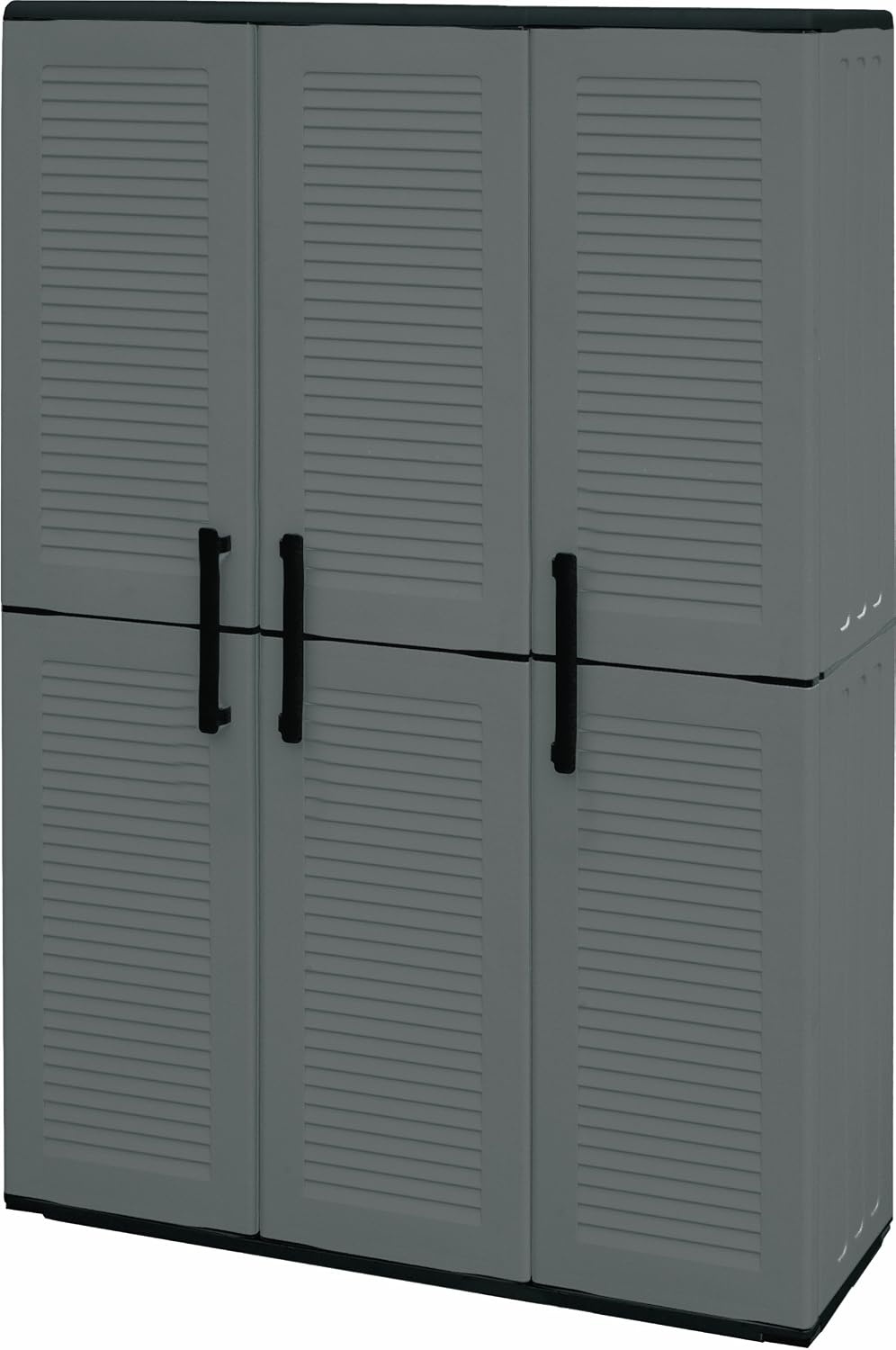 Kunststof Kast 3-deurs Grijs 102x37x163 cm - 60% Korting