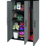 Kunststof Kast 3-deurs Grijs 102x37x163 cm - 60% Korting