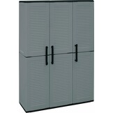 Kunststof Kast 3-deurs Grijs 102x37x163 cm - 60% Korting