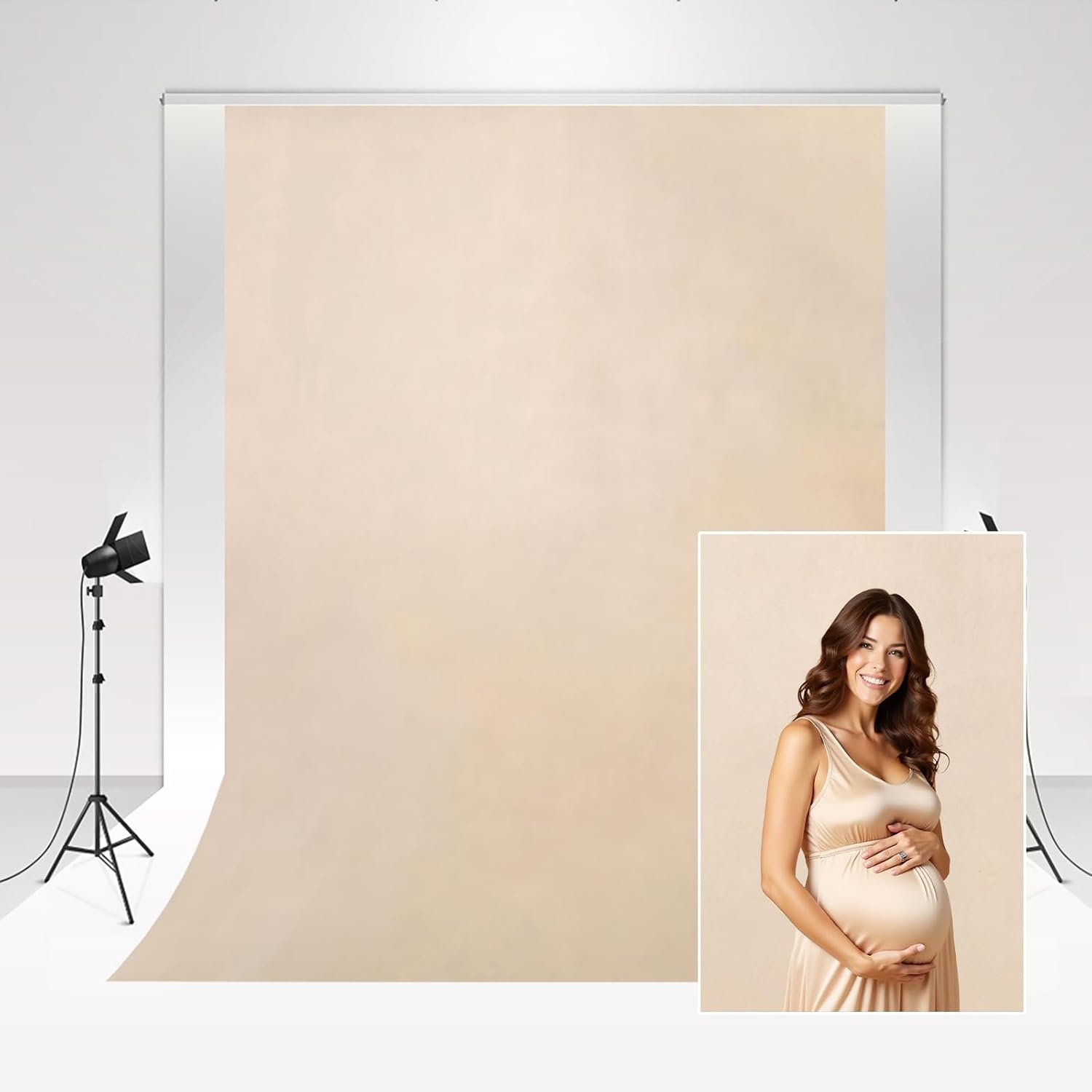 Beige Retro Fotostudio Achtergrond 1.5 x 2.2m - 33% Korting