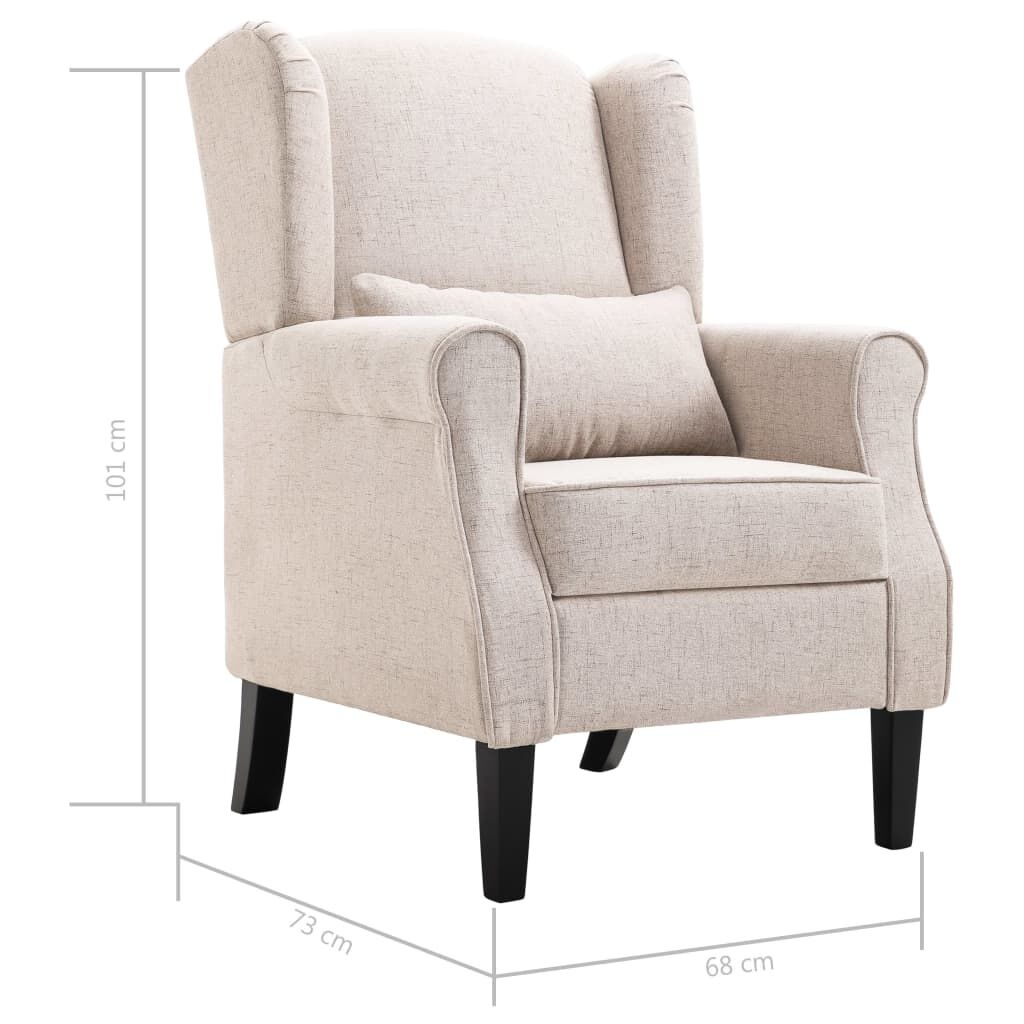 VidaXL Fauteuil Stof Beige - 35% Korting