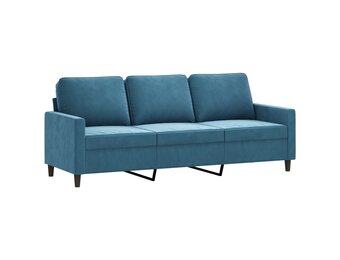 Driezitsbank Blauw Fluweel 180 cm - 35% Korting