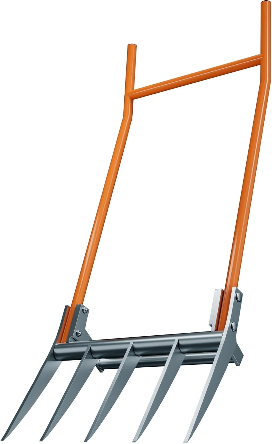 Broadfork Tuinvork 50 cm - 5 Tanden & Voetpedalen - Bodemluchtig