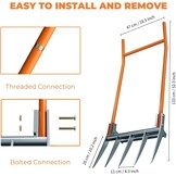 Broadfork Tuinvork 50 cm - 5 Tanden & Voetpedalen - Bodemluchtig