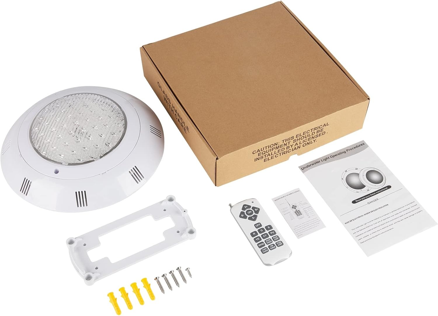 38W LED Zwembadlamp PAR56 IP68 RGB, 12V, 120° Stralingshoek met Afstandsbediening - 34% Korting