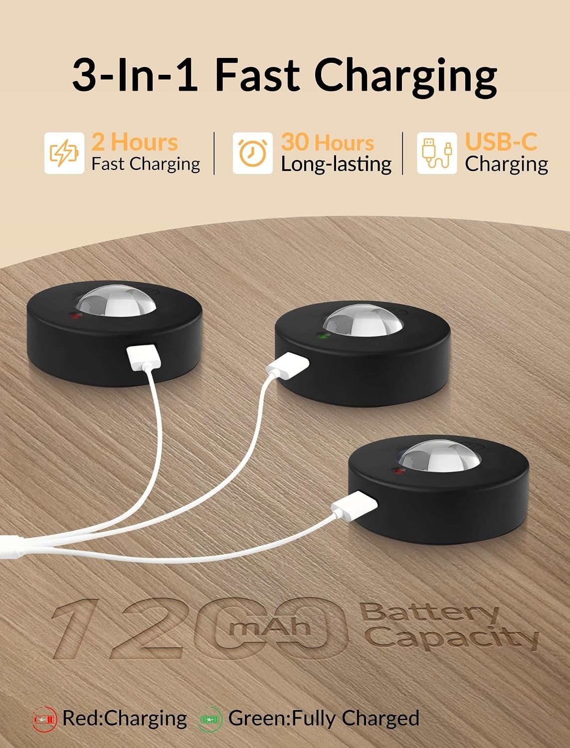 6x Oplaadbare LED Puck Lampen met Afstandsbediening - RGB & Wit - Zwart - 33% Korting