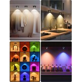 6x Oplaadbare LED Puck Lampen met Afstandsbediening - RGB & Wit - Zwart - 33% Korting