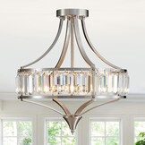 Moderne Kristallen Kroonluchter 33cm - 3-Lichts - Geborsteld Nikkel - 29% Korting