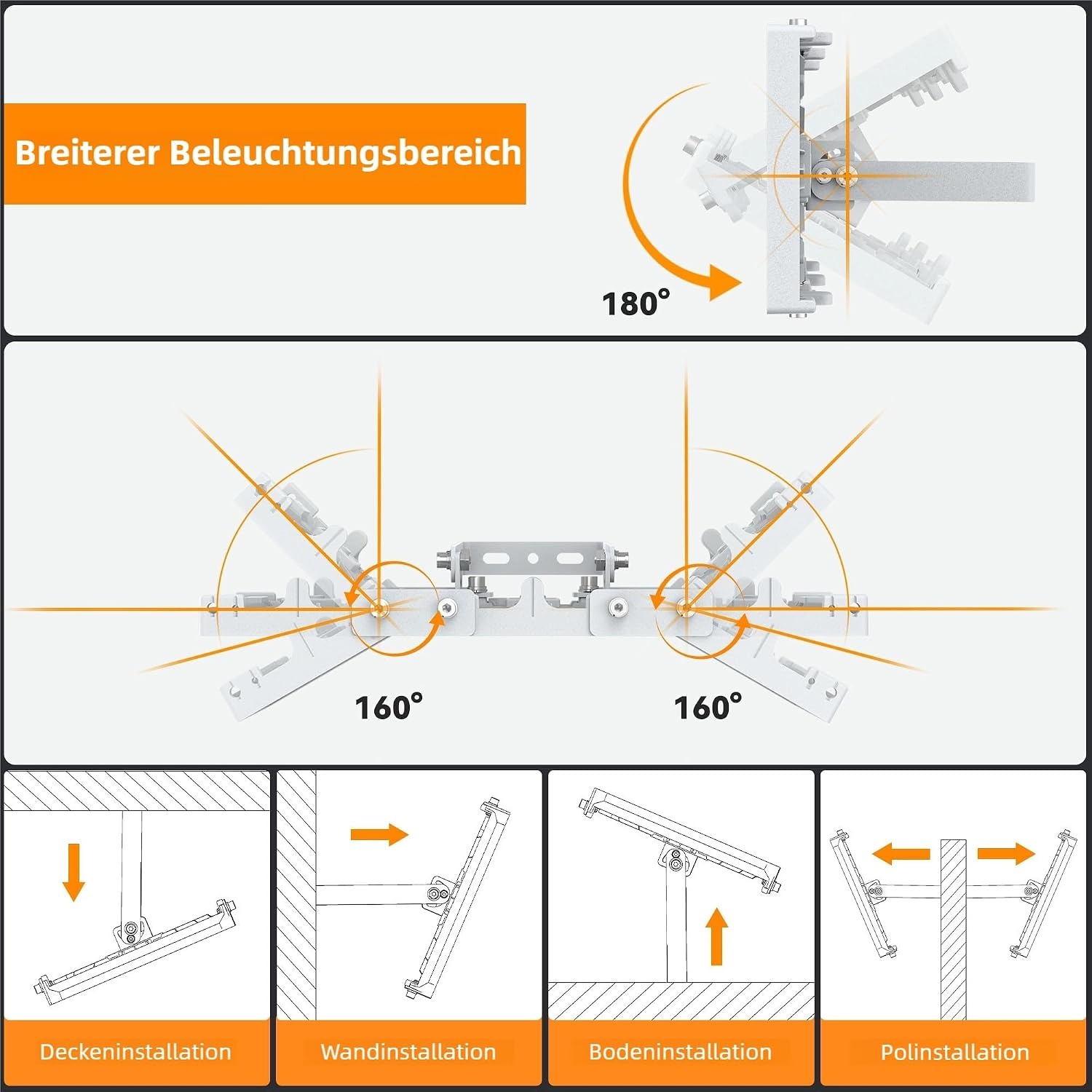 SOLLA LED Buitenlamp 150W 15000LM Daglichtwit - 2 Stuks - Grijs (29% Korting)
