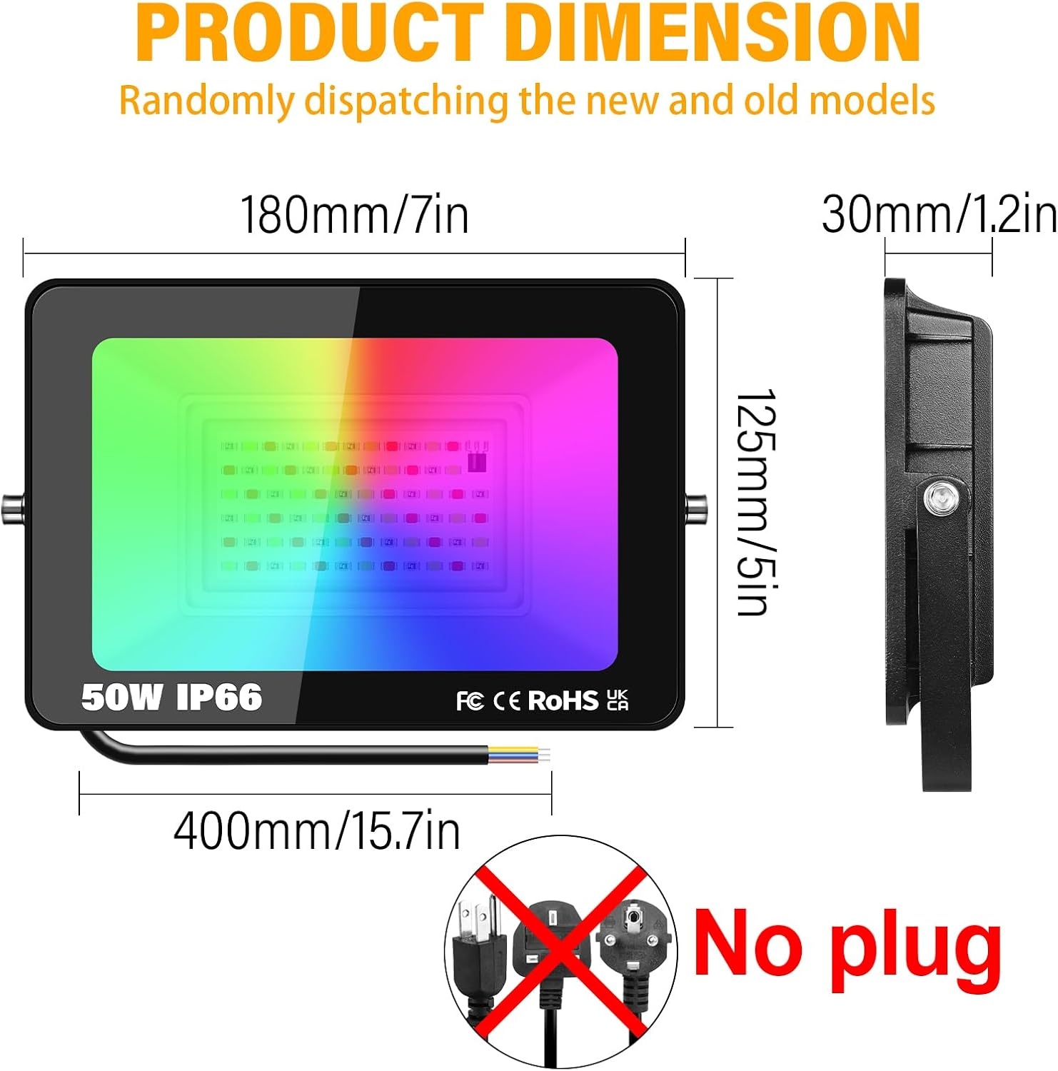 50W RGB LED Floodlight 4-Pack - Dimbaar met Afstandsbediening - 34% Korting