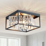 Moderne Kristallen Kroonluchter 33cm - 3-Lichts Plafondlamp - Geborsteld Nikkel - 34% Korting
