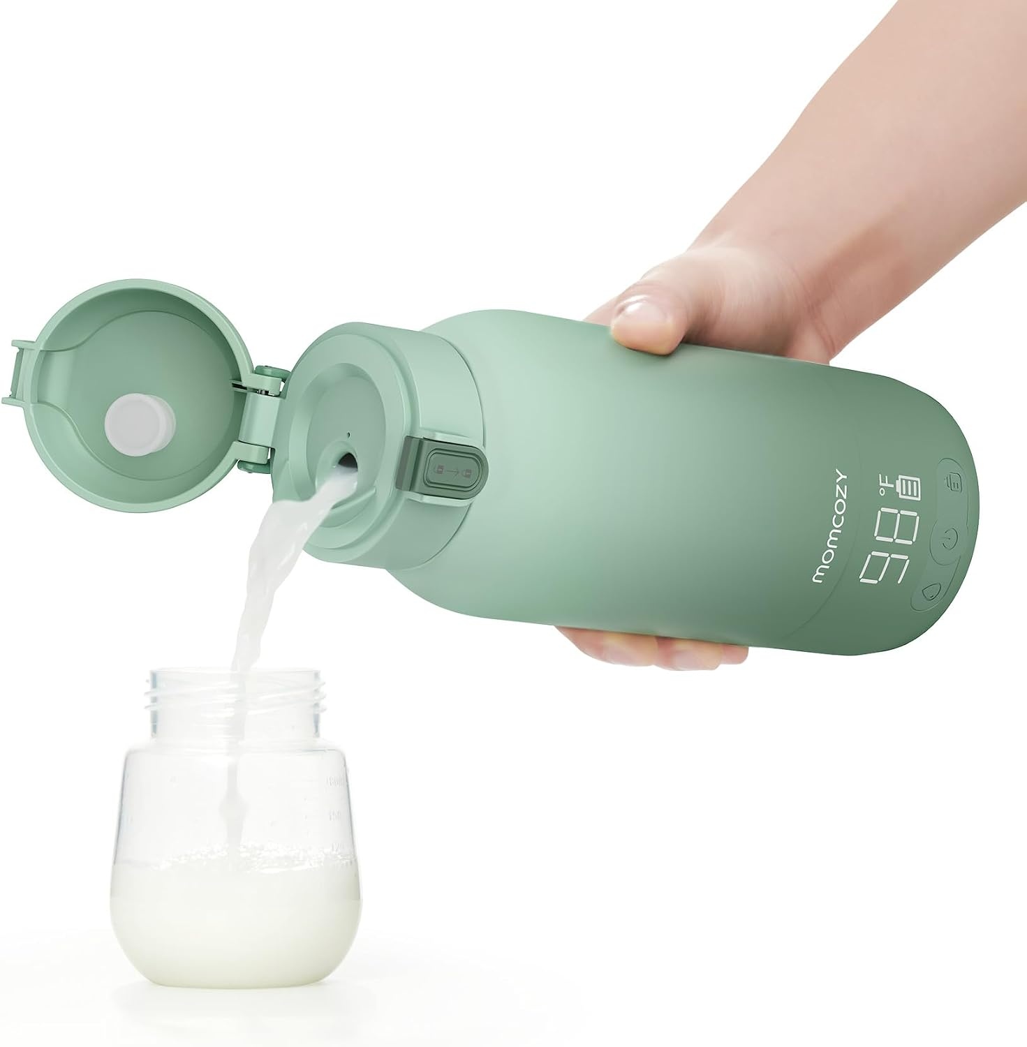 Momcozy Draagbare Flessenwarmer 500ml - Snelle Verwarmer voor Melk en Water met 29% Korting