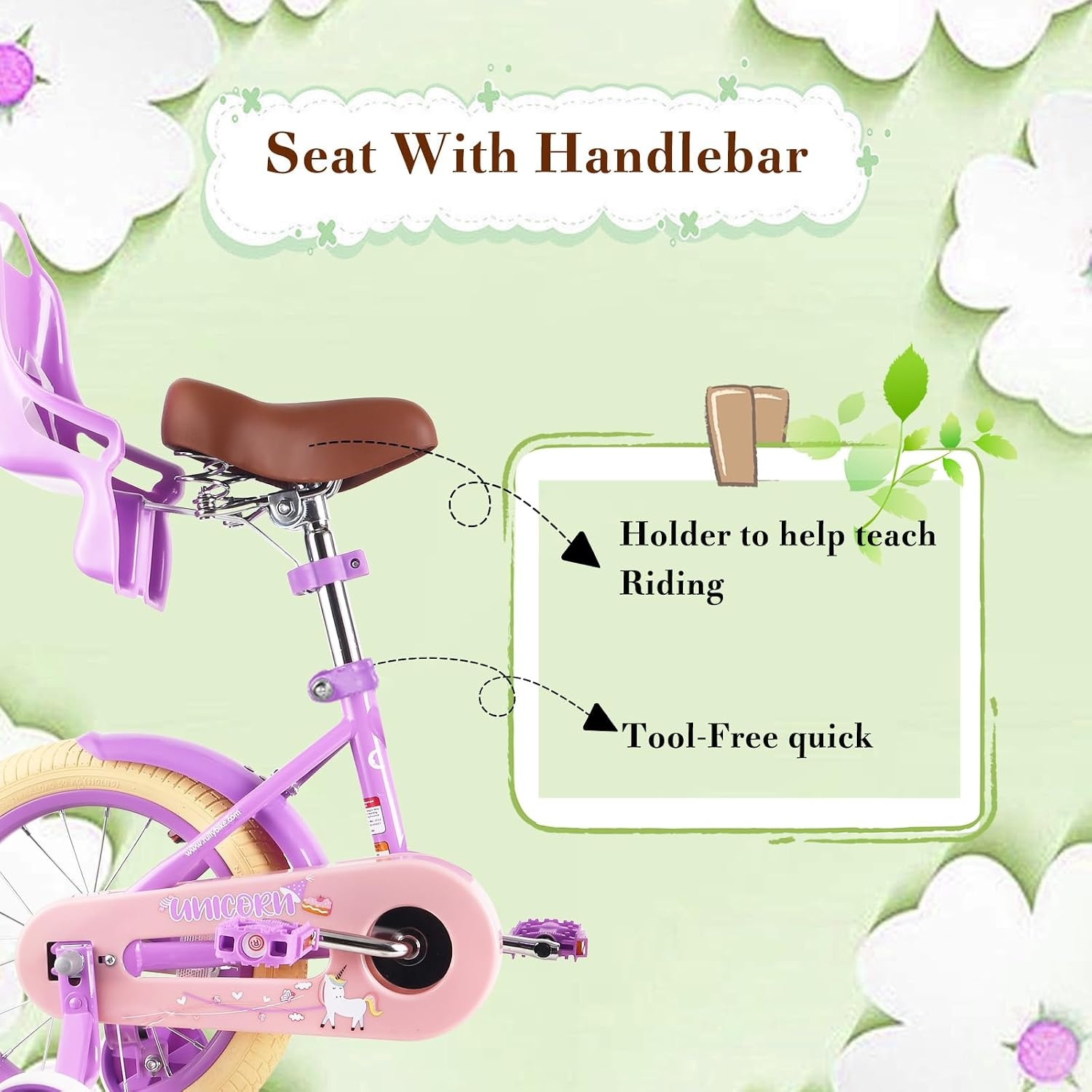 RULLY Kinderfiets 12 inch Paars - Meisjesfiets met mand, steunwielen - 59% korting!