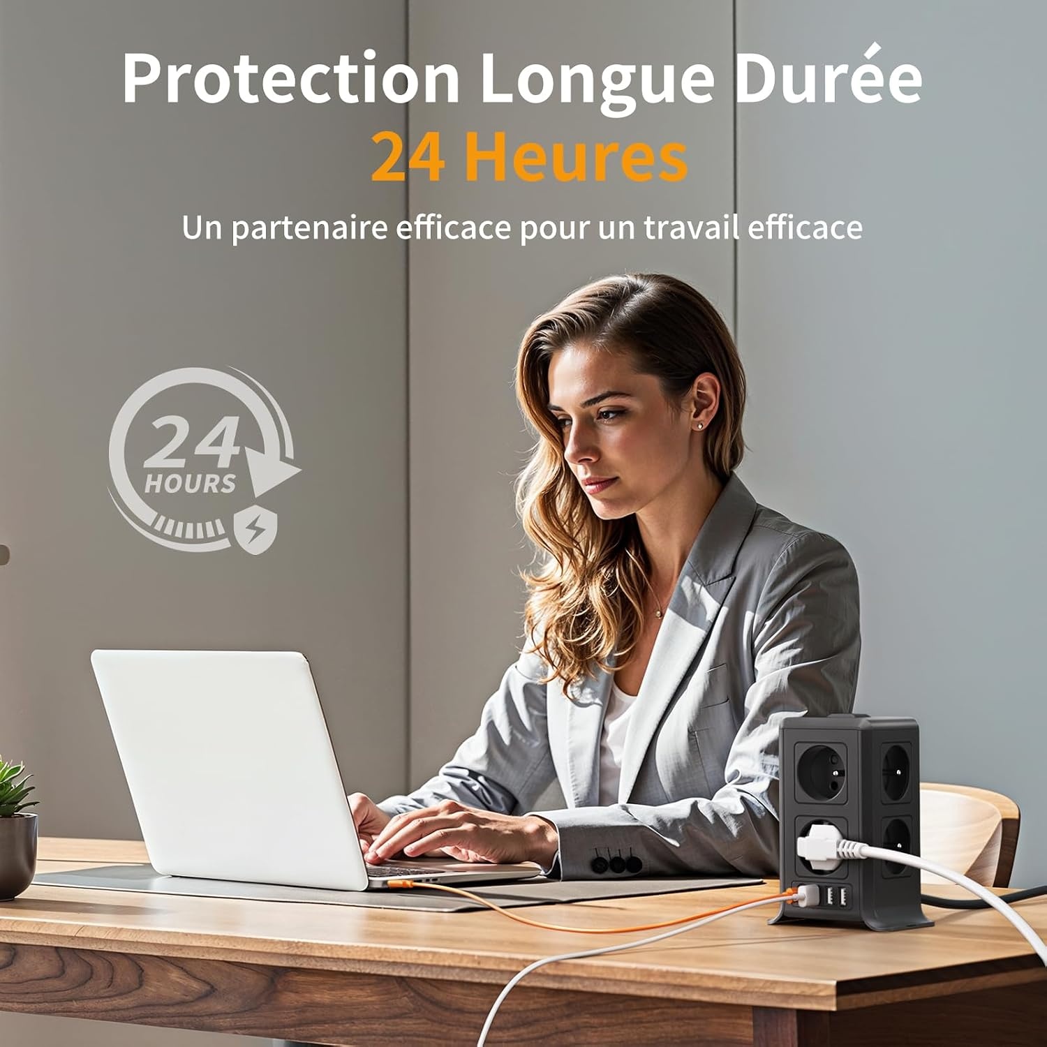 Stekkerdoos Toren met 8 Stopcontacten, 4 USB, Overspanningsbeveiliging & Schakelaar - 33% Korting!