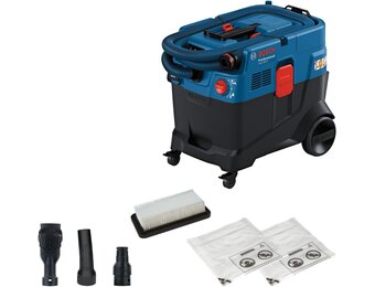 Bosch Professional alleszuiger GAS 400 A (1200 W, automatische filterreiniging (AFC), incl. hoofdfilter, slang, machine-adapter, gebogen buis, 2 afvalzakken)