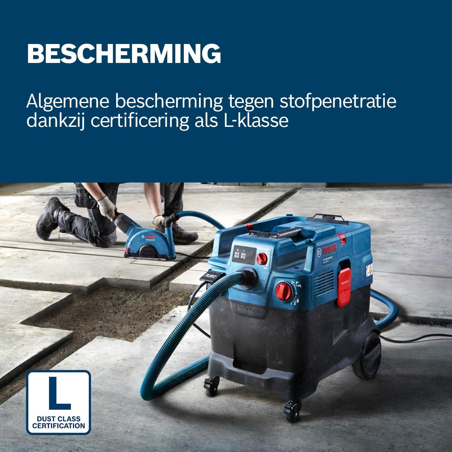Bosch Professional alleszuiger GAS 400 A (1200 W, automatische filterreiniging (AFC), incl. hoofdfilter, slang, machine-adapter, gebogen buis, 2 afvalzakken)