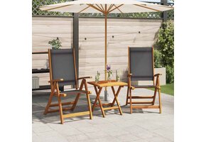 2 Opvouwbare Tuinstoelen Massief Acaciahout & Textileen - 56% Korting