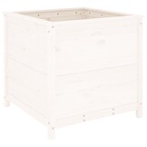 vidaXL Plantenbak 82,5x82,5x78 cm massief grenenhout wit