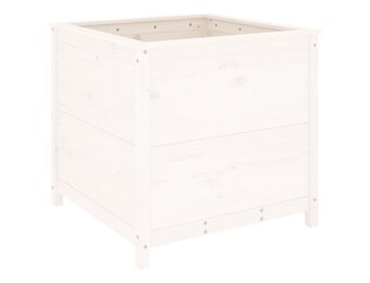 vidaXL Plantenbak 82,5x82,5x78 cm massief grenenhout wit