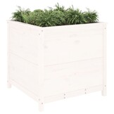 vidaXL Plantenbak 82,5x82,5x78 cm massief grenenhout wit