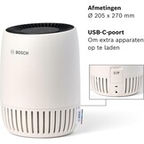 Bosch Air 500, Luchtreiniger, Voor ruimtes tot 23 m² - Maat Air 500