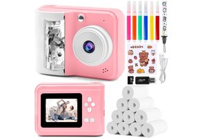 Kindercamera met Directe Print Roze - 48MP HD & 32GB - 39% Korting