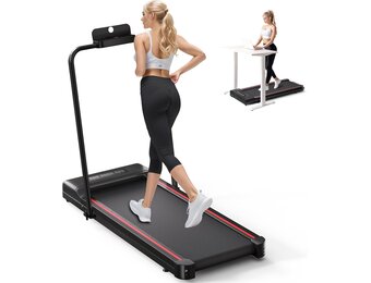 Sperax Folding Electric Treadmill, Space-Saving Treadmill with LED Display, Load Capacity 150 kg, 3 in 1 Compact Portable Walking Mat, Compact Treadmill for Home