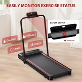 Sperax Folding Electric Treadmill, Space-Saving Treadmill with LED Display, Load Capacity 150 kg, 3 in 1 Compact Portable Walking Mat, Compact Treadmill for Home