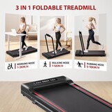 Sperax Folding Electric Treadmill, Space-Saving Treadmill with LED Display, Load Capacity 150 kg, 3 in 1 Compact Portable Walking Mat, Compact Treadmill for Home