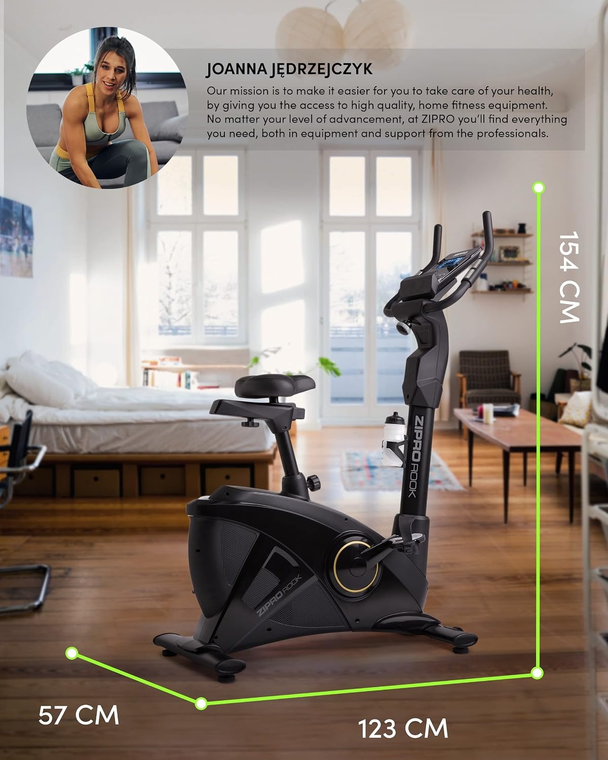 Zipro Hometrainer, rook, ergometer, fitnessbikes, magnetische fietstrainer, ergometer, fiets tot 150 kg, indoorfiets, trainingsfiets voor thuis, fietsgometer, kabelgebonden