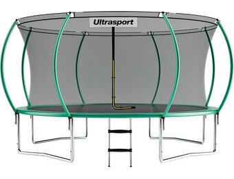 Ultrasport Deluxe Trampoline Groen 430 cm met veiligheidsnet